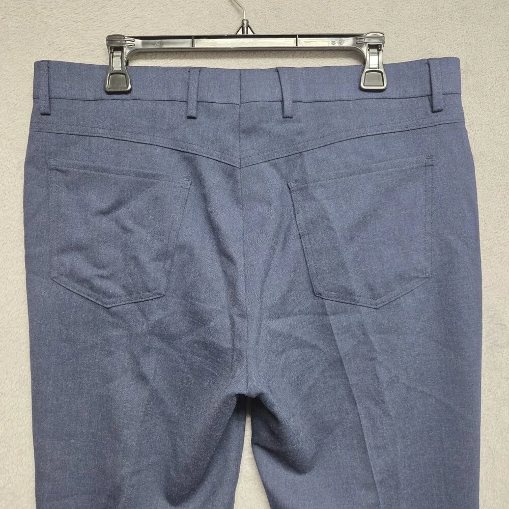 Ballin Pants Men 35x28 Navy Blue Comfort Eze Trousers Business Casual Wool Blend